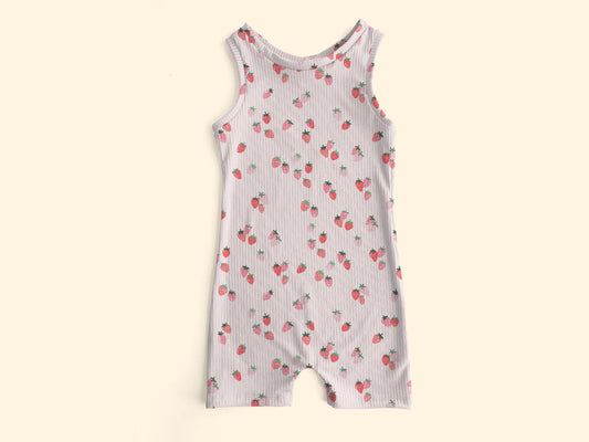 Dainty Strawberry Ollie Romper